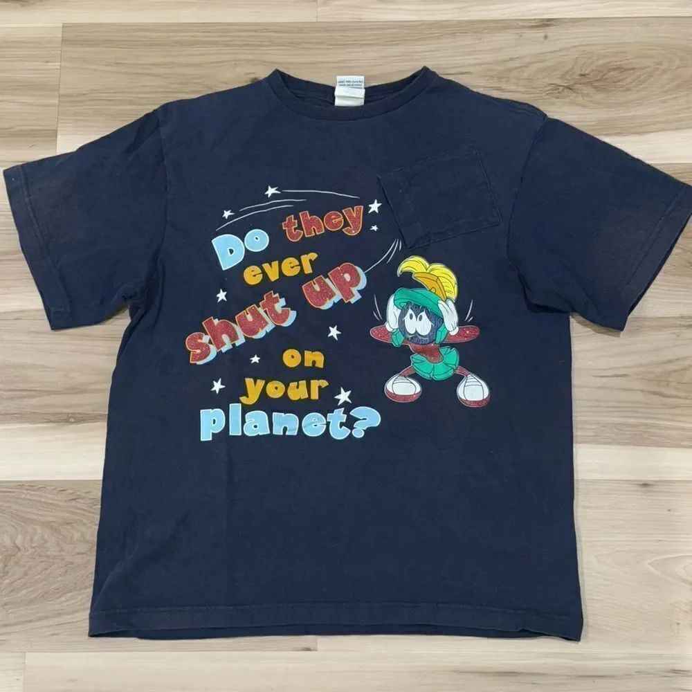 Looney Tunes Vintage 90’s Marvin the Martian Short Sleeve Tee Shirt Men’s Medium
